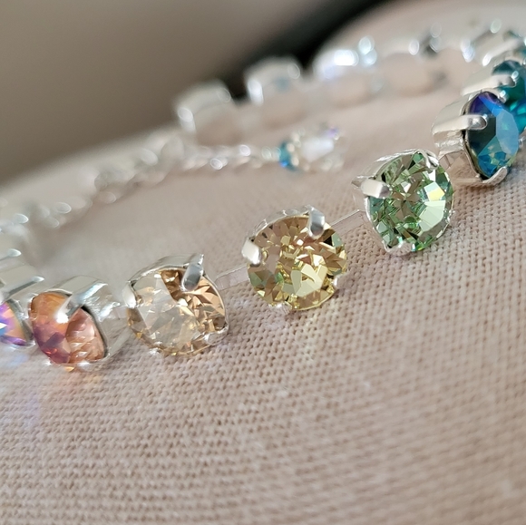 Austrian Crystal Tennis Bracelet in Silver - Picture 4 of 8